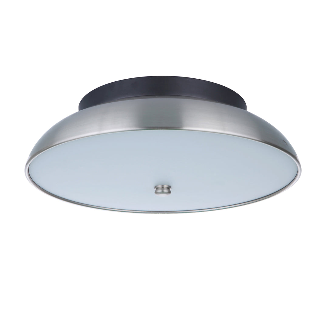 Soul 1 Light 12.5" LED Flushmount in Flat Black/Brushed Polished Nickel CRAFTMADE