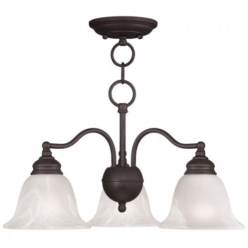3 Light Bronze Chandelier/Ceiling Mount Livex