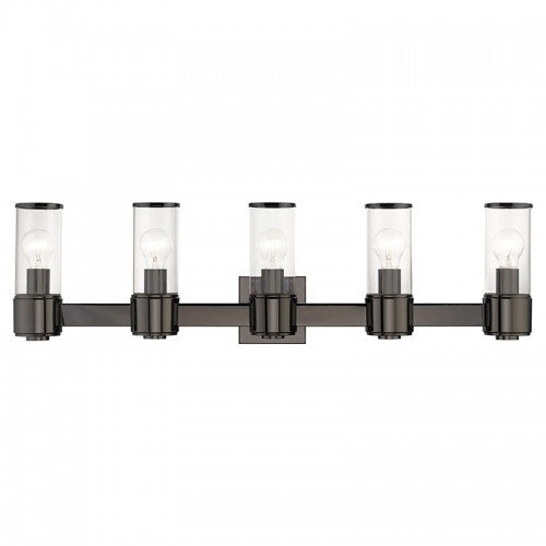 5 Light Black Chrome Large Vanity Sconce Livex