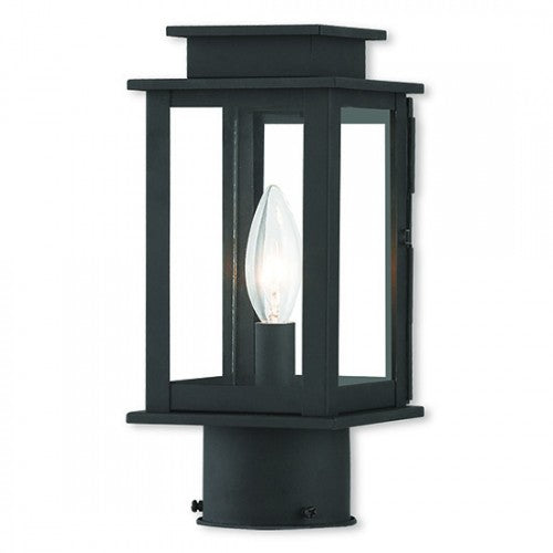 1 Light Black Outdoor Post Top Lantern Livex