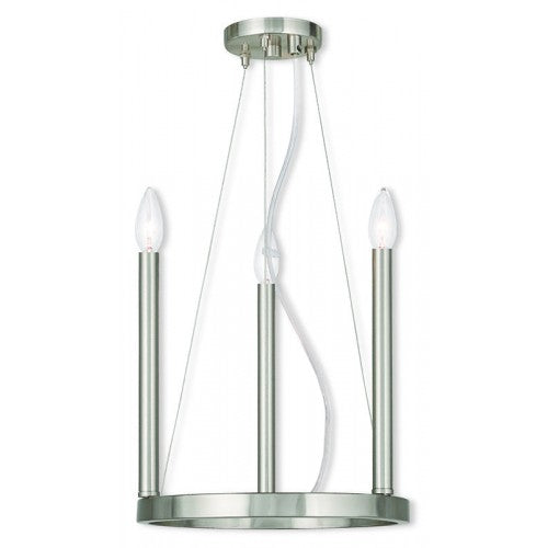 3 Light Brushed Nickel Mini Chandelier Livex