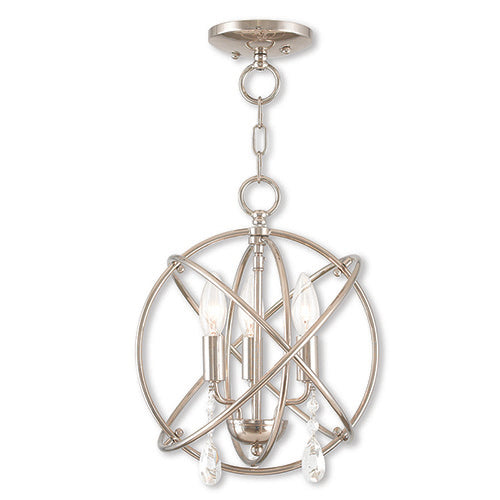 3 Light Polished Nickel Chandelier/Ceiling Mount Livex