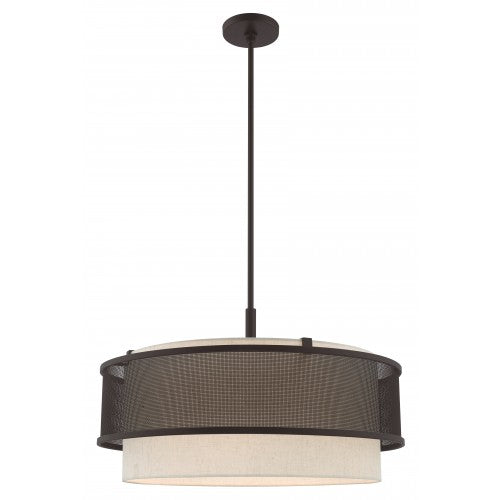 5 Light Bronze Pendant Chandelier Livex