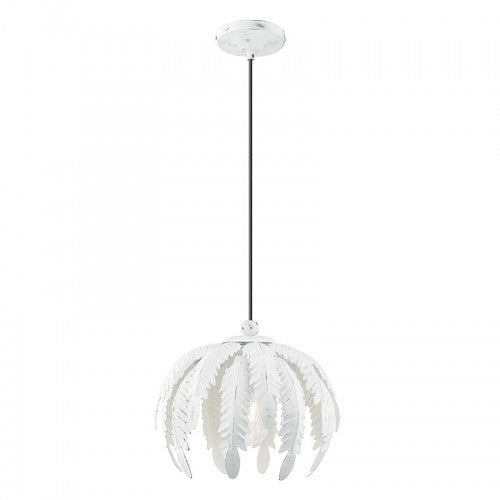 1 Light Antique White Single Pendant Livex