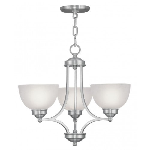 3 Light Brushed Nickel Chandelier Livex