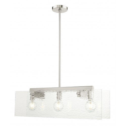 3 Light Brushed Nickel Chandelier Livex