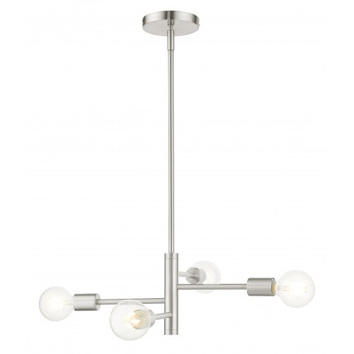 4 Light Brushed Nickel Chandelier Livex