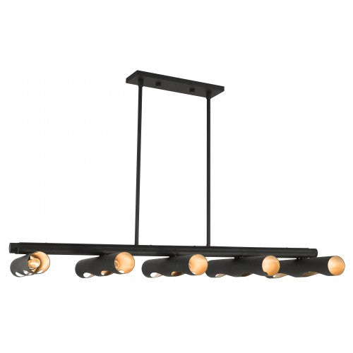 10 Light Black Linear Chandelier Livex