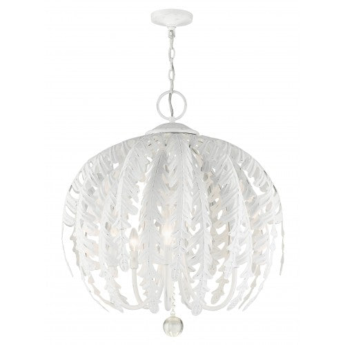 5 Light Antique White Chandelier Livex