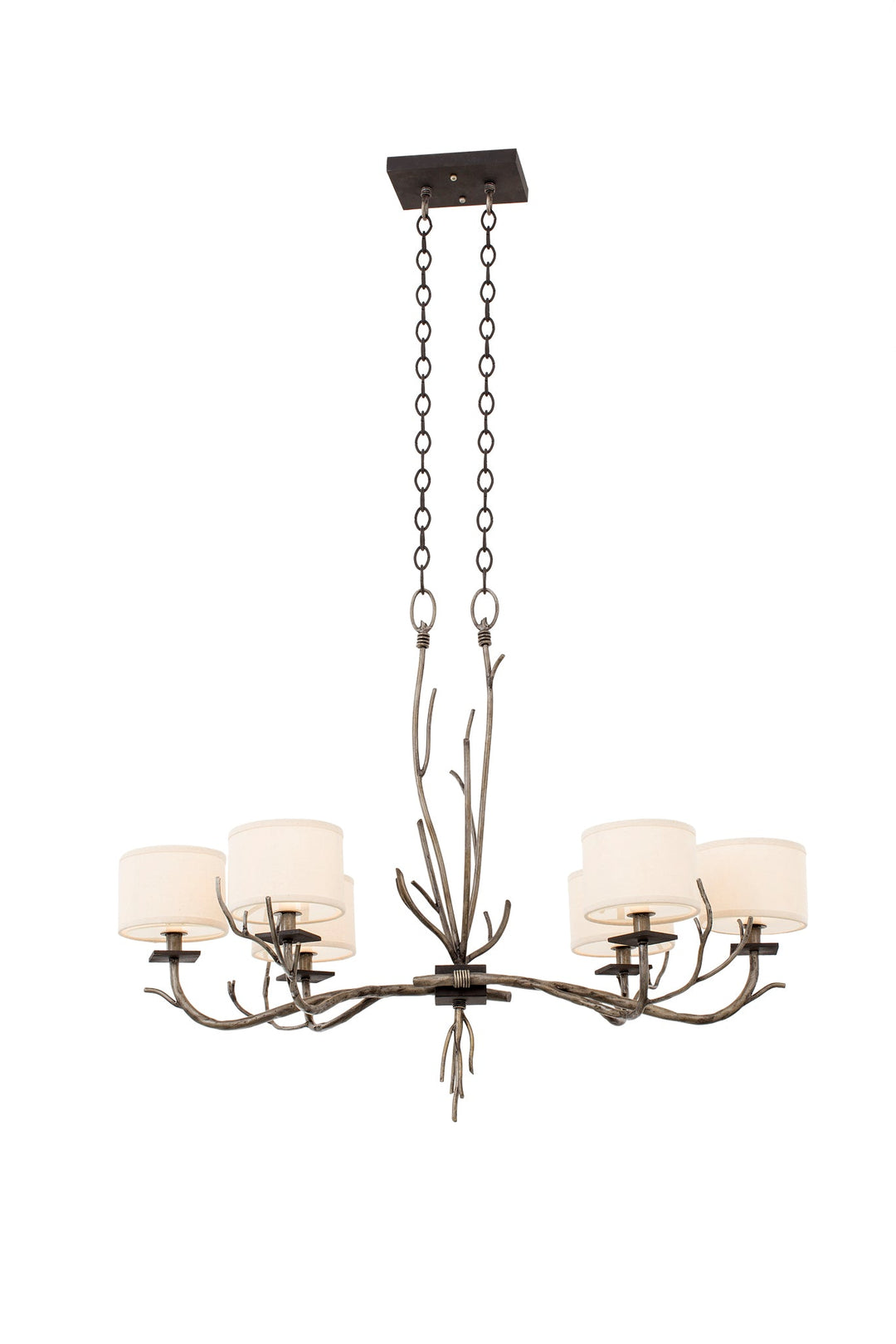 Denali 6 Light Oval Chandelier Kalco