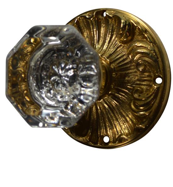 COPPER MOUNTAIN HARDWARE Romanesque Octagon Glass Door Knob in Several Finishes