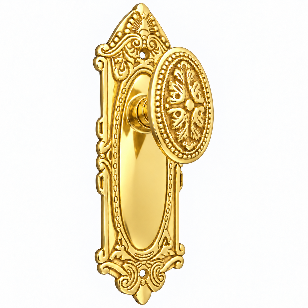 vintage an・an no.10 Ornate Victorian Long Backplate Door Set with Avalon Oval Door
