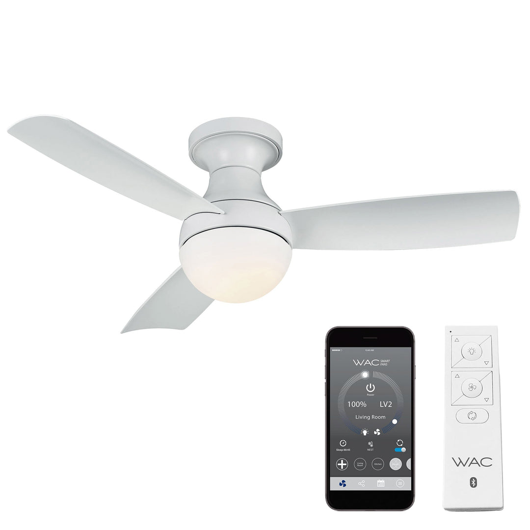 Orb 3-Blade Smart Flush Mount Ceiling Fan WAC Lighting
