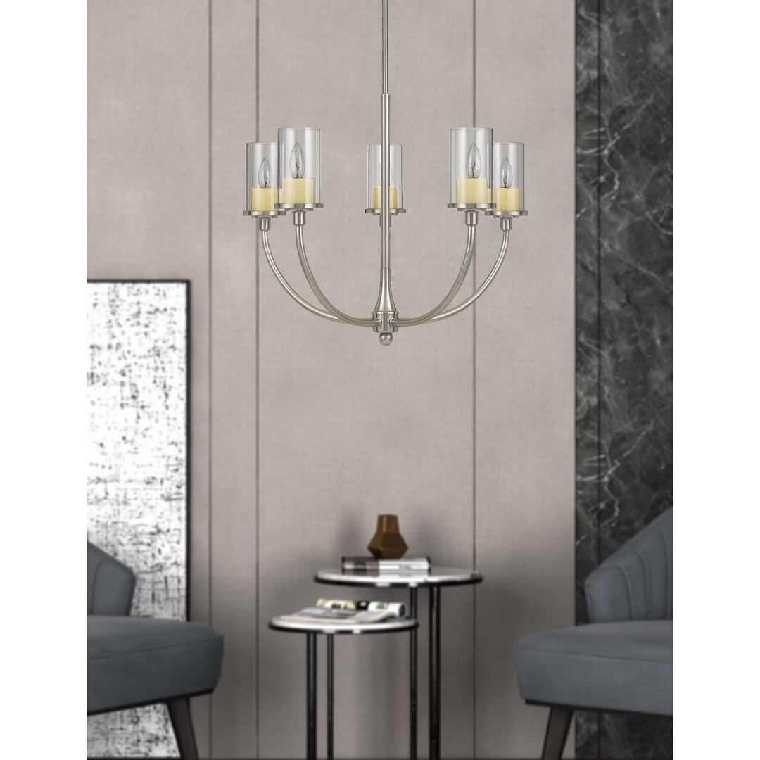 JERVIS METAL CHANDELIER WITH GLASS SHADES Cal Lighting