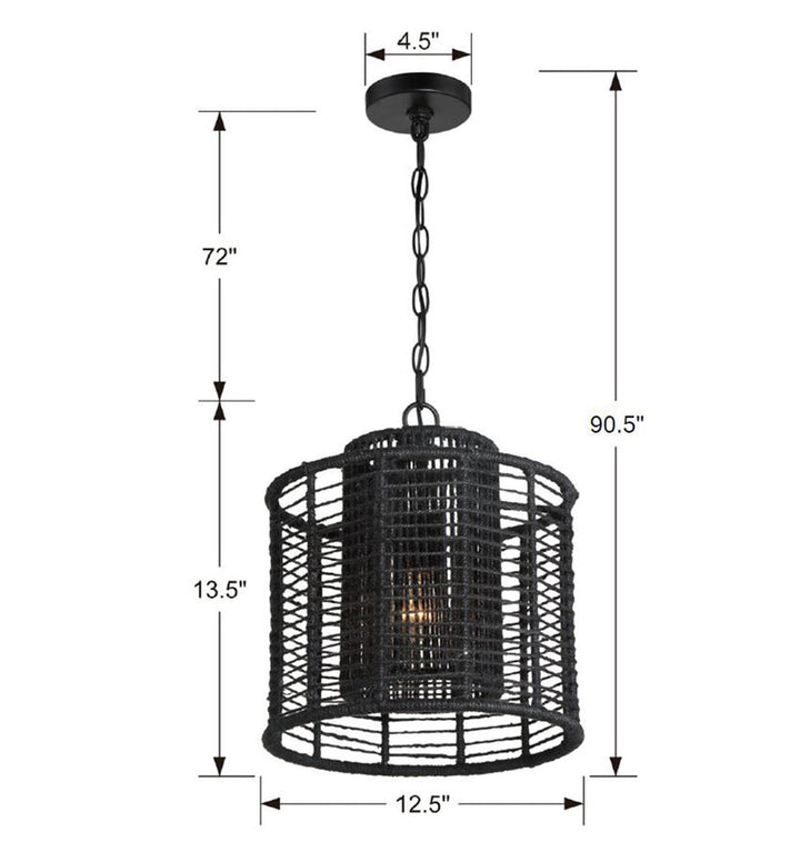 Crystorama Crystorama Jayna 1 Light Matte Black Mini Pendant