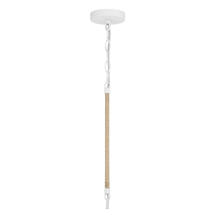 Crystorama Crystorama Jasper 3 Light Matte White + Natural Wood Pendant