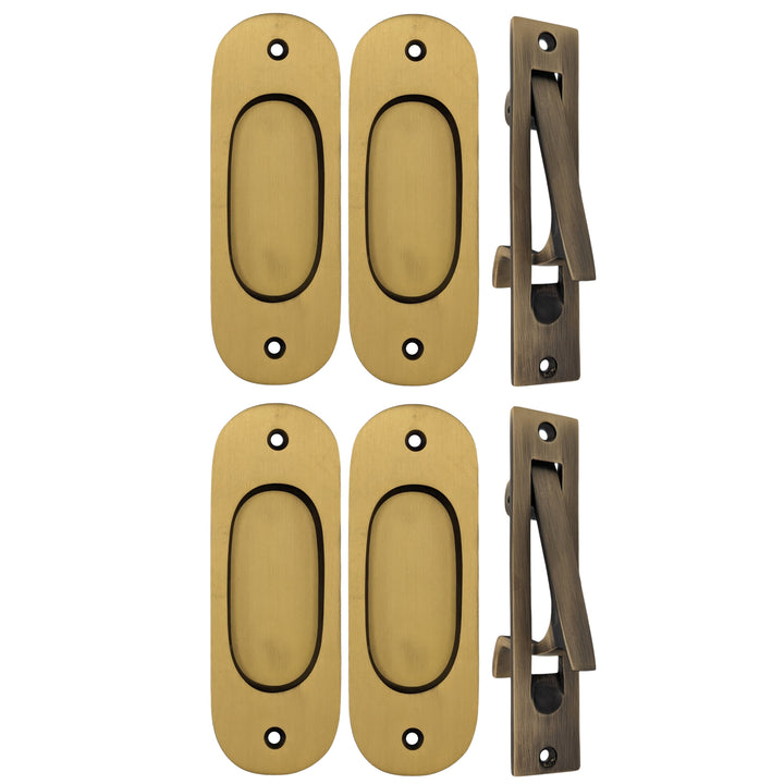 Traditional Oval Pocket Door Set (Several Finishes Available) COPPER MOUNTAIN HARDWARE