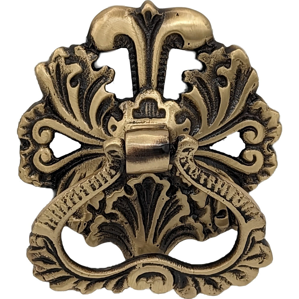 COPPER MOUNTAIN HARDWARE 3 Inch Ornate Victorian Leaves Ring Pull