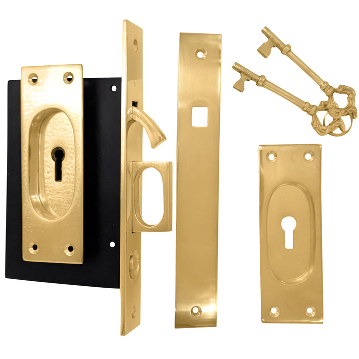 Traditional Rectangular Pocket Privacy (Lock) Door Set COPPER MOUNTAIN HARDWARE