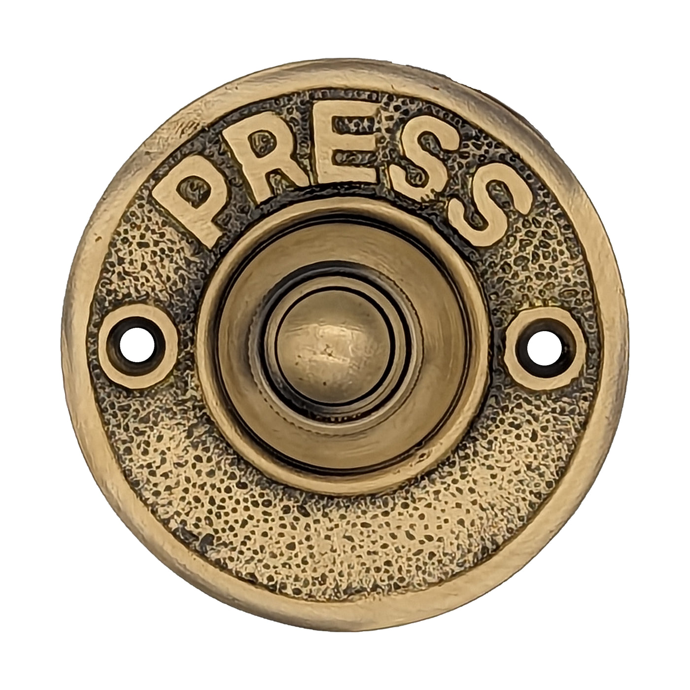 Classic American PRESS Doorbell Push Button (Antique Brass Finish)