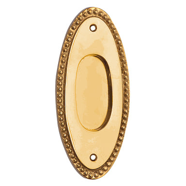 5 7/8 Inch Solid Brass Oval Beaded Pull