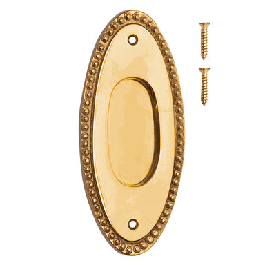 5 7/8 Inch Solid Brass Oval Beaded Pull