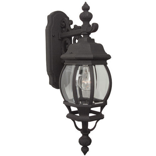 French Style 1 Light Small Outdoor Wall Lantern in Textured Black CRAFTMADE