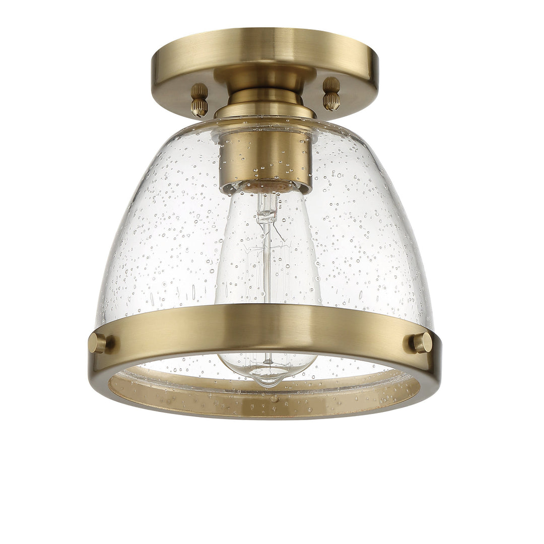 Lodie 1 Light 7.5" Flushmount in Satin Brass CRAFTMADE