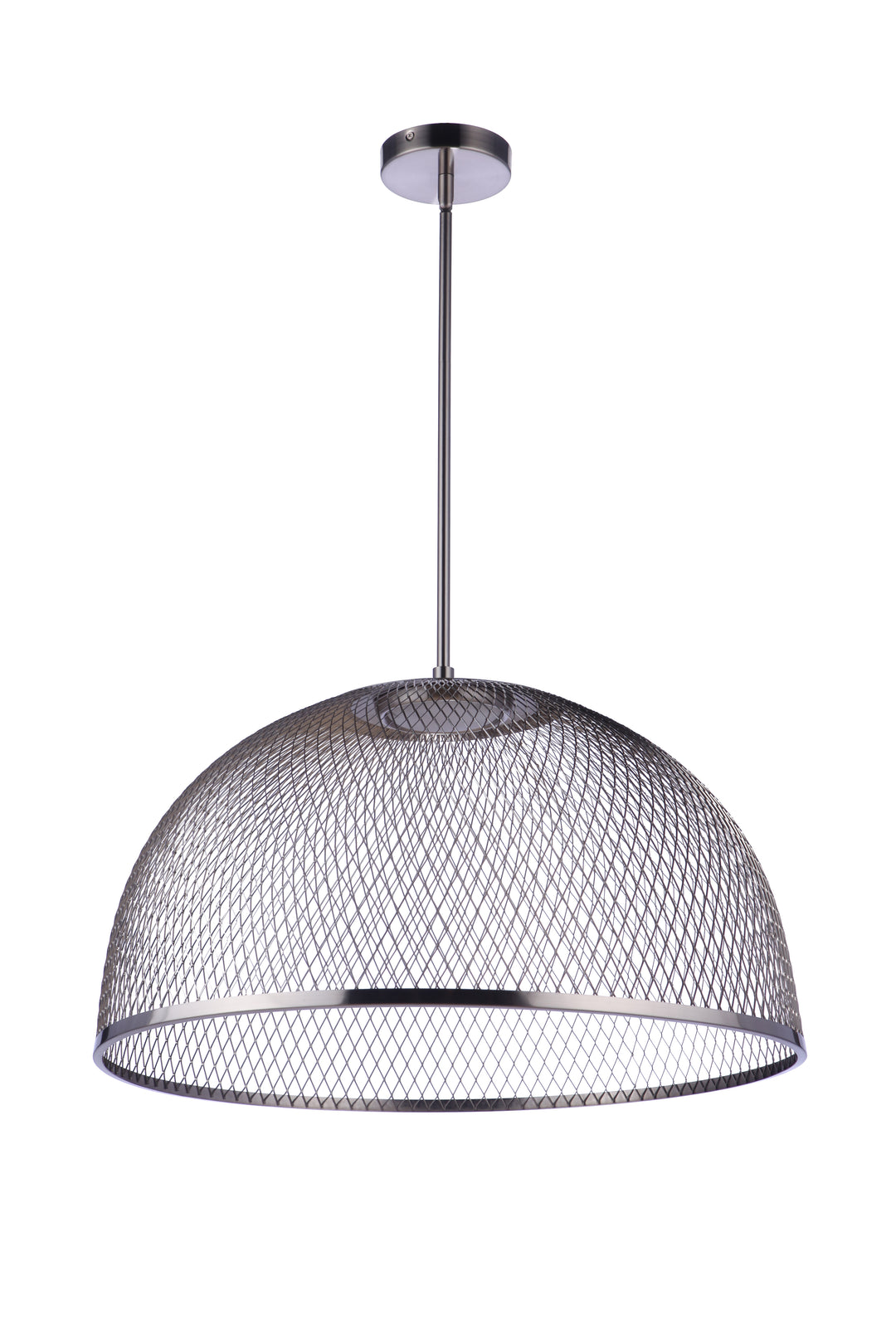 24.25” Diameter Sculptural Statement Metal Mesh Dome Pendant in Brushed Polished Nickel CRAFTMADE