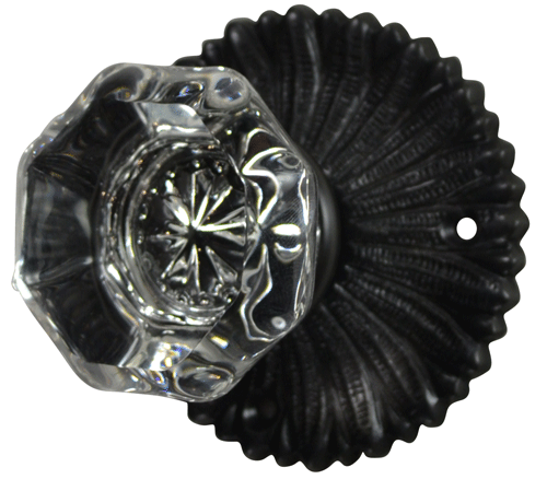 French Provincial Rosette Door Set with Crystal Octagon Door Knobs (Several Finishes Available) COPPER MOUNTAIN HARDWARE