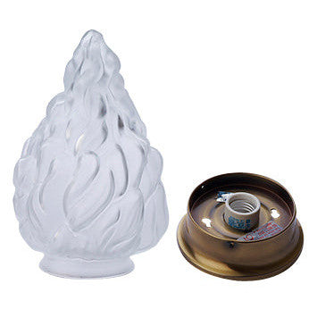 Glass Flame Light Fixture (Antique Brass Finish) COPPER MOUNTAIN HARDWARE