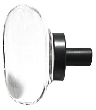 COPPER MOUNTAIN HARDWARE Flat-Faced Round Crystal Clear Glass Cabinet & Furniture Knob