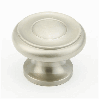 1 1/2 Inch Colonial Round Knob (Brushed Nickel Finish)