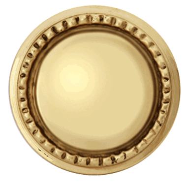 1 1/2 Inch Solid Brass Beaded Round Knob (Lacquered Brass Finish)