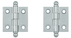 1 1/2 Inch x 1 1/2 Inch Solid Brass Cabinet Hinges (Polished Chrome Finish)
