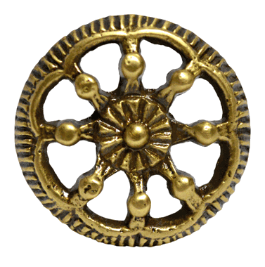 1 1/4 Inch Beaded Wheel Knob (Antique Brass Finish)
