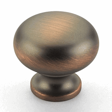 1 1/4 Inch Country Style Round Knob (Aurora Bronze Finish)