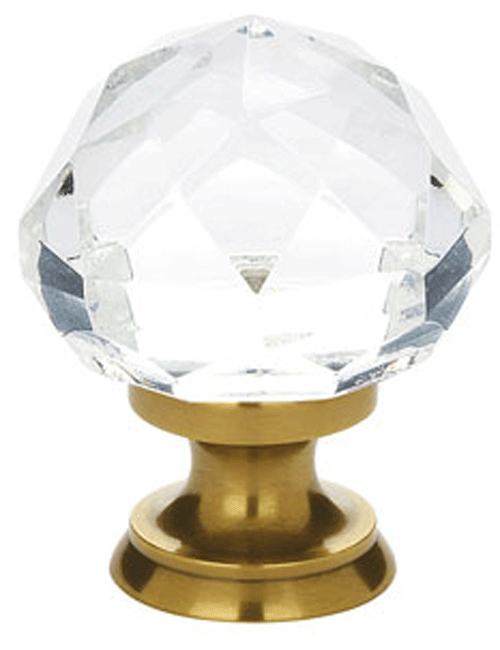1 1/4 Inch Diamond Cabinet Knob (Antique Brass Finish)