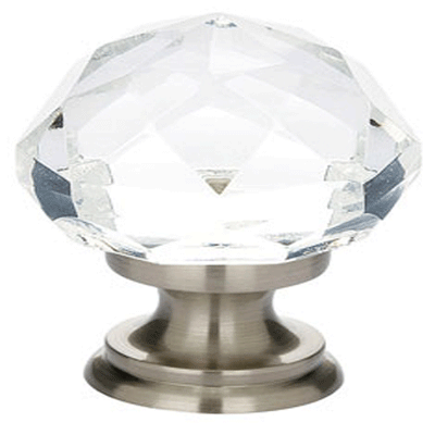 1 1/4 Inch Diamond Cabinet Knob (Brushed Nickel Finish)