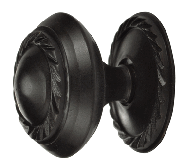 1 1/4 Inch Solid Brass Georgian Roped Round Knob (Oil Rubbed Bronze Finish)