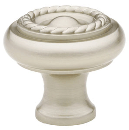 1 1/4 Inch Solid Brass Rope Cabinet Knob (Brushed Nickel Finish)