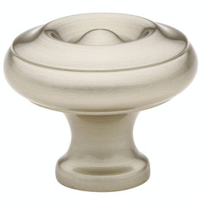 1 1/4 Inch Solid Brass Waverly Cabinet Knob (Brushed Nickel Finish)