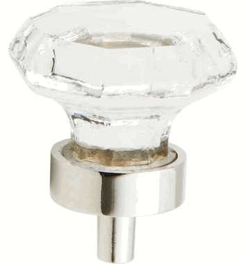 1 1/4 Inch Stargaze Crystal Octagon Cabinet Knob (Polished Nickel Finish)