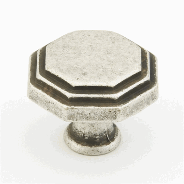 1 1/8 Inch Firenza Octagonal Knob (Firenza Silver Finish)