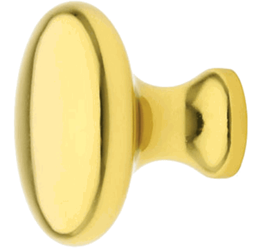1 3/4 Inch Solid Brass Providence Cabinet Knob (Polished Brass Finish)