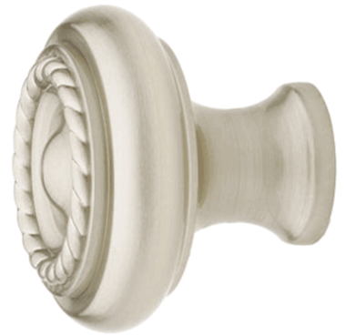 1 3/4 Inch Solid Brass Rope Cabinet Knob (Brushed Nickel Finish)