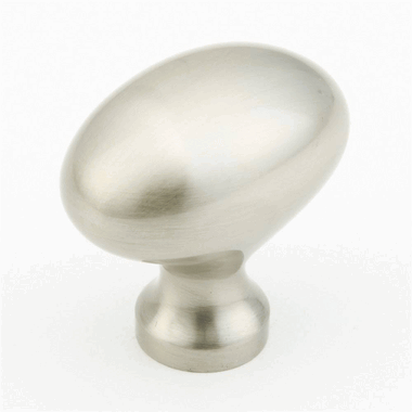 1 3/8 Inch Country Style Oval Knob (Brushed Nickel Finish)