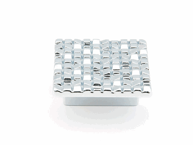 1 7/8 Inch Mosaic Square Knob (Polished Chrome Finish)