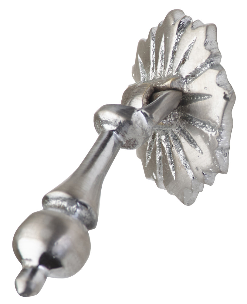 1 7/8 Inch Solid Brass Flower Drop Pull (Brushed Nickel Finish)
