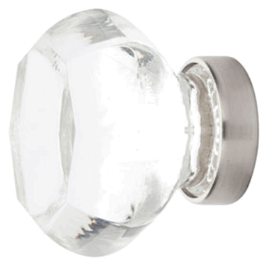 1 Inch Old Town Clear Cabinet Knob (Brushed Nickel Finish)